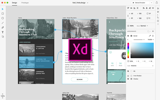 Tính năng chính của phần mềm Adobe XD